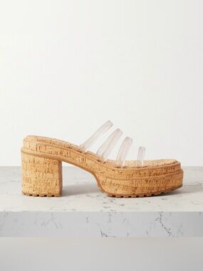 Cult Gaia Platform Sandals Chunky Shoes Cork Clear Jelly Sev 38 8